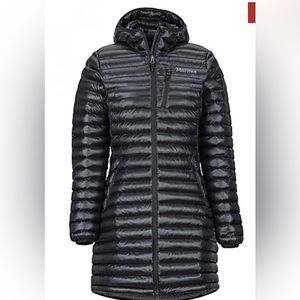 Marmot-Women’s Avant Featherless Hooded Long Jacket in Black Size M NWT
